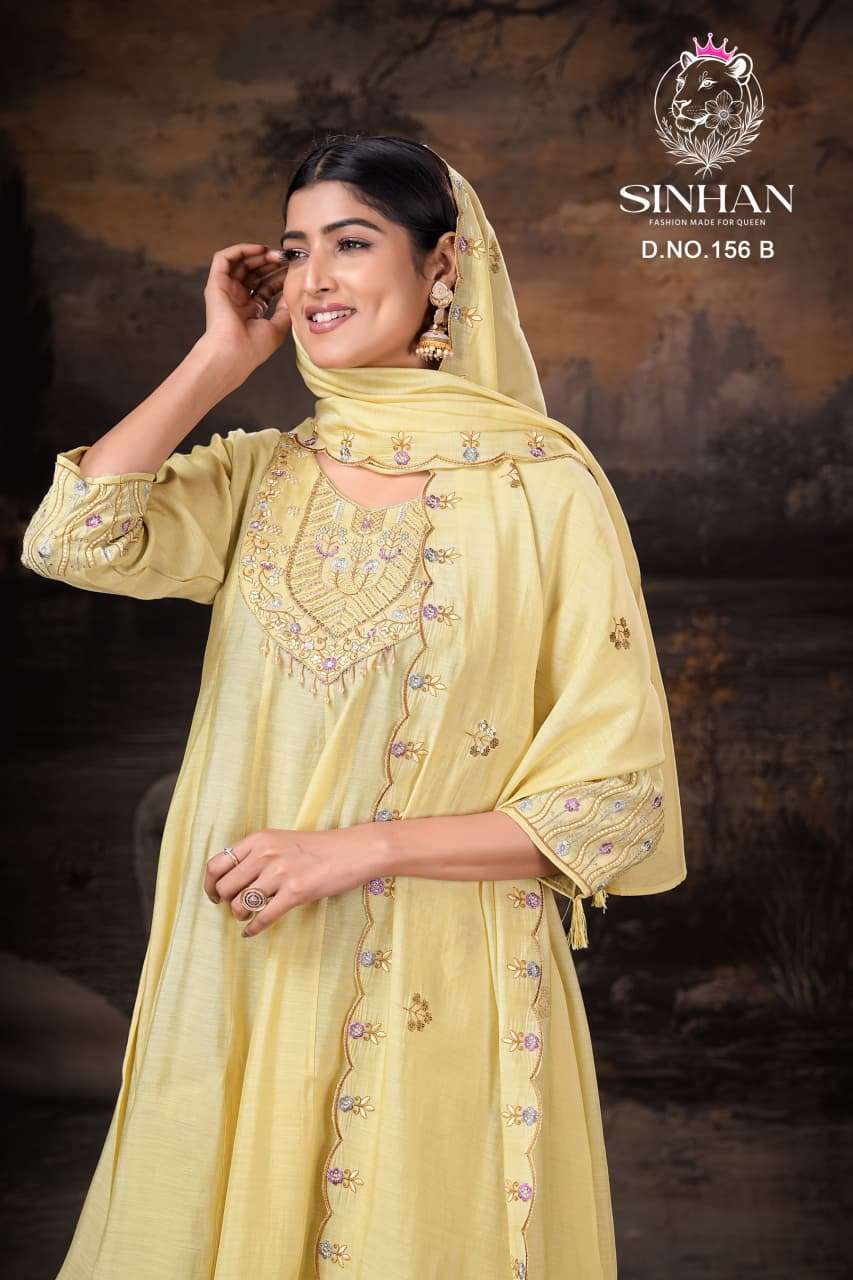 SINHAN 156 CHANDERI COTTON INNER PALAZZO SET REGULAR TYPE SUIT WHOLESALER IN SURAT